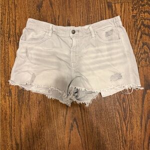 Aerie Light Gray Distressed Jean Shorts